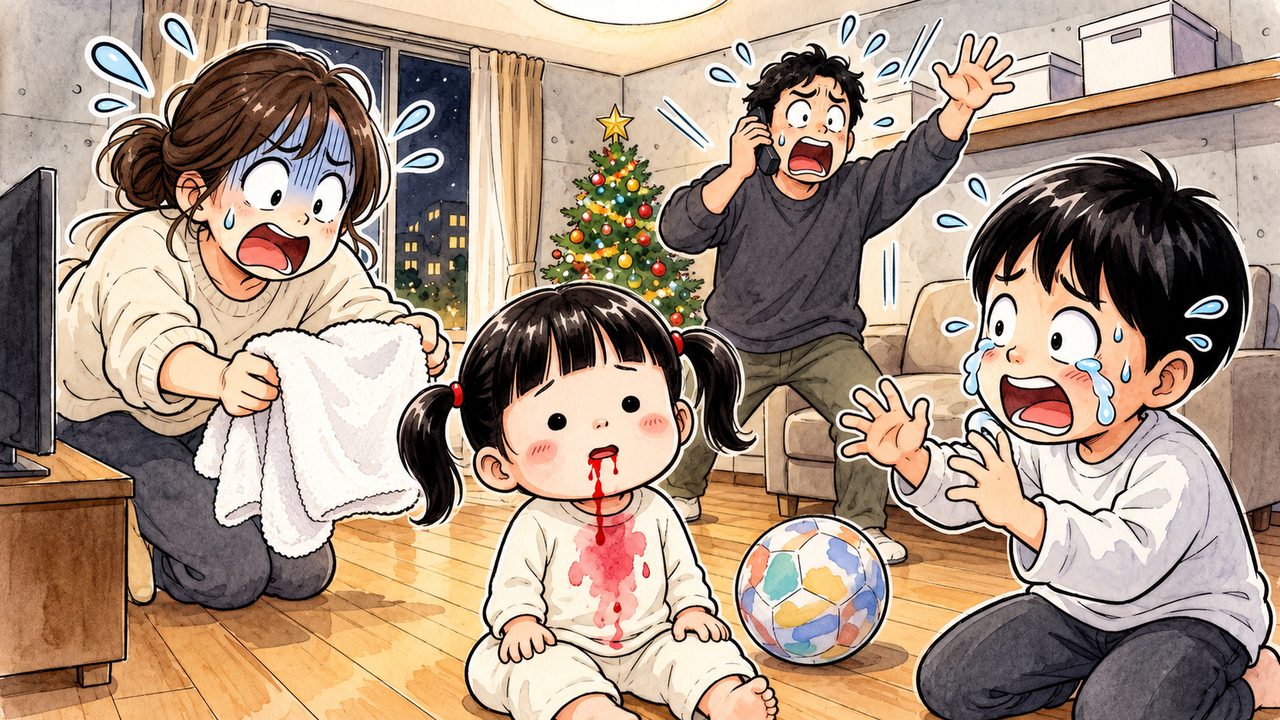 水瀬すい 3歳「口から血が出て家族が大慌て」のイラスト