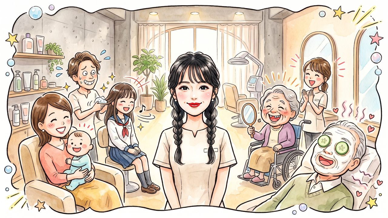 水瀬すい 22歳「夢は自分の美容サロン」のイラスト